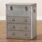 Baxton Studio Serge Silver Metal 3-Drawer Accent Storage Chest 160-10245 - alternate 8